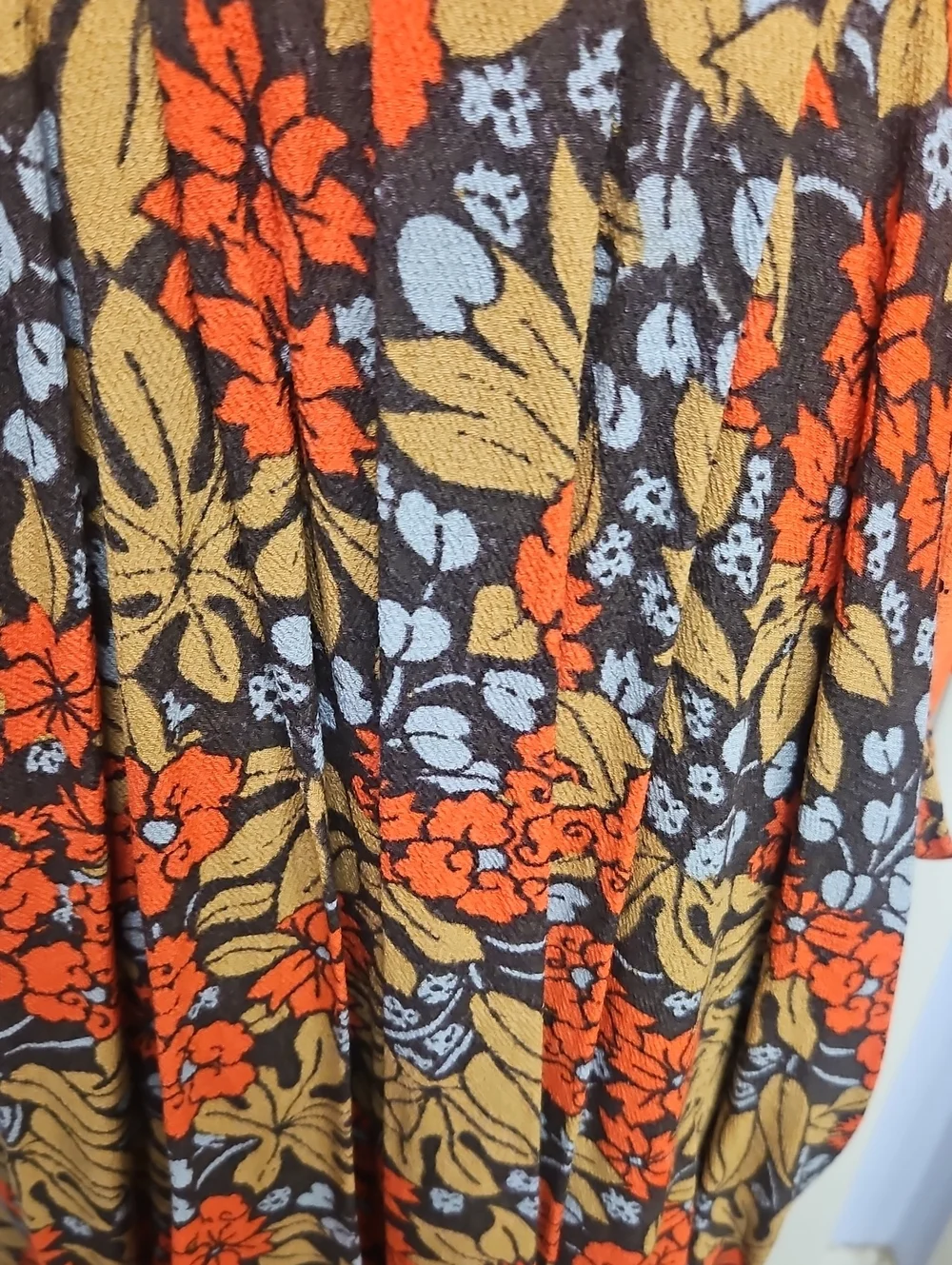 Free People Orange Floral Deep V-Neck Midi Dress